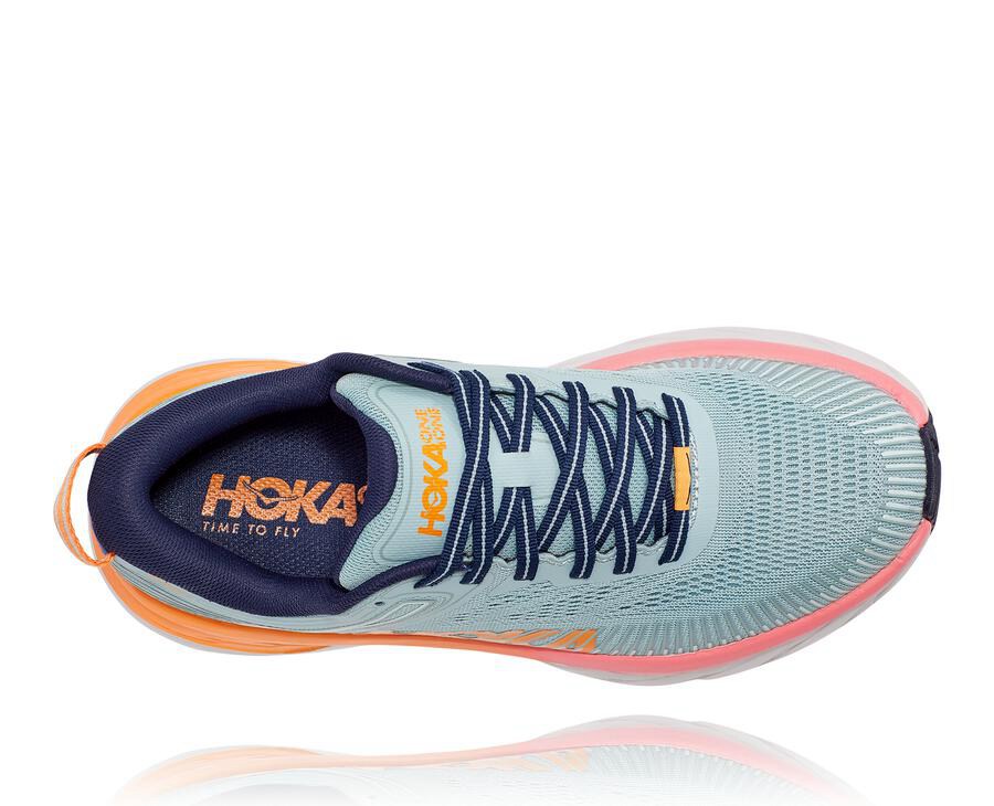 Hoka One One Bondi 7 Löparskor Dam - Blå - MEGLI-2389